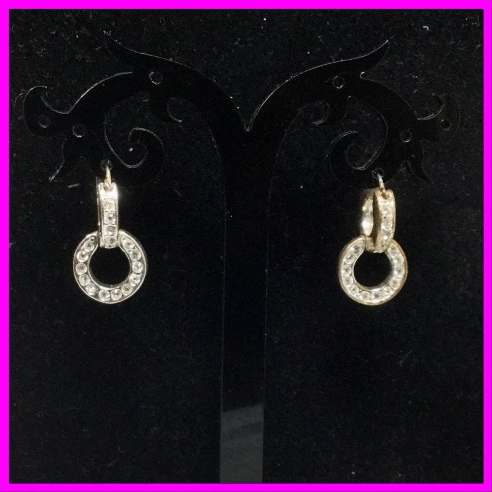 Rhinestone Silvertone Earrings